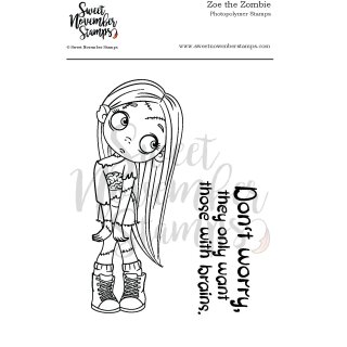 Sweet November Stamps, clear stamp, Zoe the Zombie