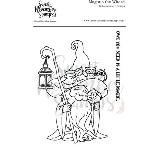 Sweet November Stamps, clear stamp, Magnus the Wizard