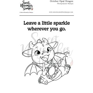 Sweet November Stamps, clear stamp, October Opal Dragon