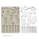 Stamperia, The Owls House A5 Silicon Mould - Owls and Branch