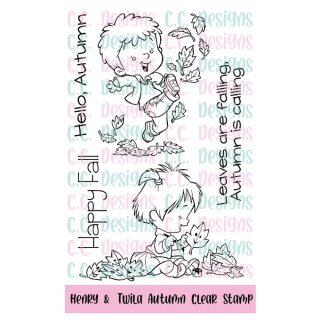 C.C. Designs, clear stamp, Henry & Twila Autumn