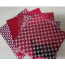 Faltpapier Foliendruck rot, 32 Blatt, 15x15cm 110g/m2