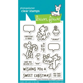 Lawn Fawn, clear stamp, sweet christmas mice