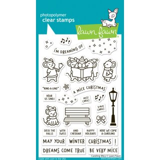 Lawn Fawn, clear stamp, caroling mice