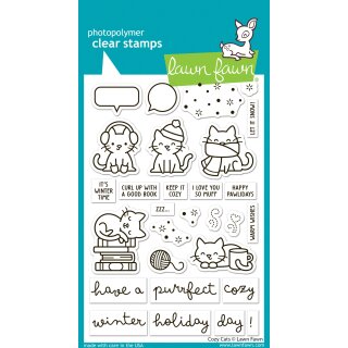 Lawn Fawn, clear stamp, cozy cats