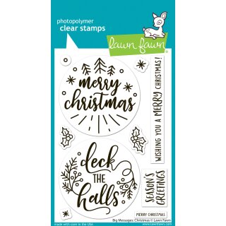 Lawn Fawn, clear stamp, big messages: christmas