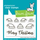 Lawn Fawn, clear stamp, all the santa hats