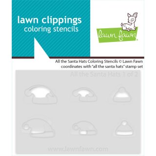 Lawn Fawn, coloring stencils, all the santa hats