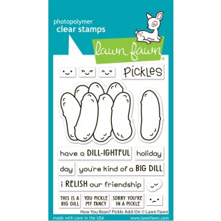 Lawn Fawn, clear stamp, how you bean? pickle add-on