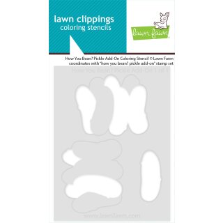 Lawn Fawn, coloring stencils, how you bean? pickle add-on