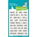 Lawn Fawn, clear stamp, henrys build-a-sentiment: fox