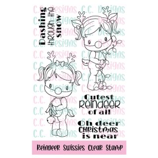 C.C. Designs, clear stamp, Reindeer Swissie