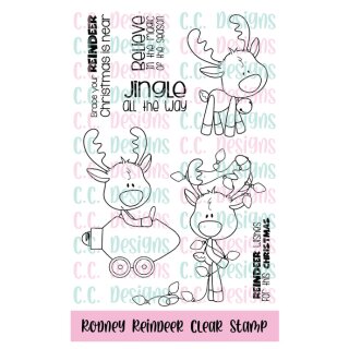 C.C. Designs, clear stamp, Rodney Reindeer
