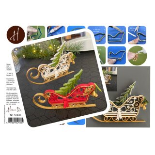 Hanne Olesen, Quilling Anleitung - Julekane/ Schlitten