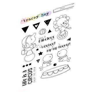 Tracey Hey, clear stamp A6, "Circus"