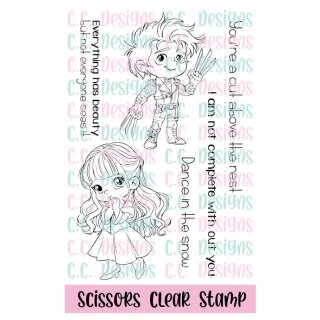 C.C. Designs, clear stamp, Scissors