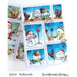 Sweet November Stamps, clear stamp, Postage Pals: Snowmen
