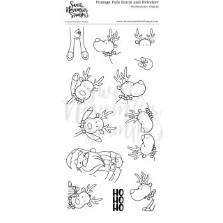 Sweet November Stamps, clear stamp, Postage Pals: Santa and Reindeer