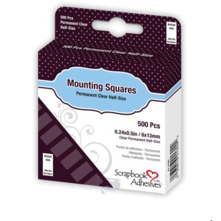 Scrapbook Adhesives, Mounting Squares, 500 Stück, Clear, 6x13mm
