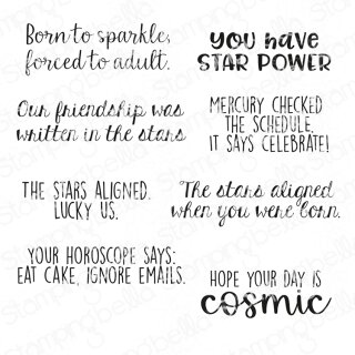 Stamping Bella, Rubber Stamp, STAR POWER SENTIMENT SET (8 stamps included)