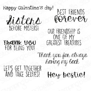 Stamping Bella, Rubber Stamp, BEST FRIENDS SENTIMENT SET (8 stamps included)