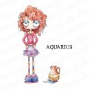 Stamping Bella, Rubber Stamp, ODDBALL ZODIAC AQUARIUS (3 stamps included)