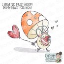 Stamping Bella, Rubber Stamp, MUSHROOM WITH HEART BALLOON...
