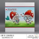 Stamping Bella, Rubber Stamp, MUSHROOM WITH HEART BALLOON...