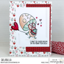 Stamping Bella, Rubber Stamp, MUSHROOM WITH HEART BALLOON (2 stamps included)