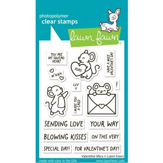 Lawn Fawn, clear stamp, valentine mice
