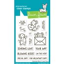 Lawn Fawn, clear stamp, valentine mice