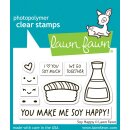 Lawn Fawn, clear stamp, soy happy