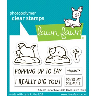 Lawn Fawn, clear stamp, a mole lot of love add-on