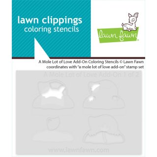 Lawn Fawn, coloring stencils, a mole lot of love add-on