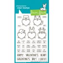 Lawn Fawn, clear stamp, critter conversation hearts