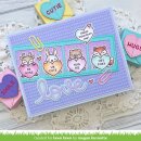 Lawn Fawn, clear stamp, critter conversation hearts