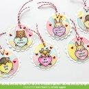 Lawn Fawn, clear stamp, critter conversation hearts