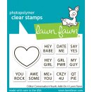 Lawn Fawn, clear stamp, critter conversation hearts add-on