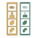 Vaessen Creative, Stanzschablonen Vintage-Filmstreifen 5 Teile