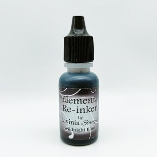 Lavinia Stamps, Elements Premium Dye Ink - Re-Inker - Midnight Blue