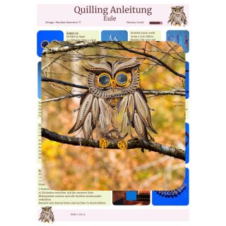 Monisbastelkiste, Quilling Anleitung, Eule