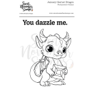 Sweet November Stamps, clear stamp, January Garnet Dragon