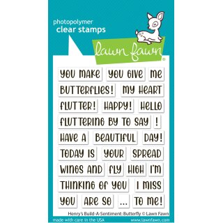 Lawn Fawn, clear stamp, henrys build-a-sentiment: butterfly