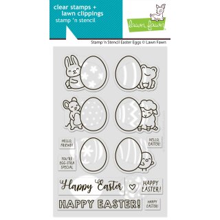 Lawn Fawn, clear stamp + stencil, stamp n stencil easter...