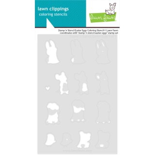 Lawn Fawn, coloring stencils, stamp n stencil easter eggs