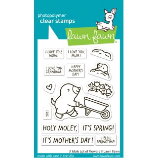 Lawn Fawn, clear stamp, a mole lot of flowers