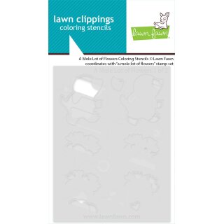 Lawn Fawn, coloring stencils, a mole lot of flowers