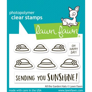 Lawn Fawn, clear stamp, all the garden hats