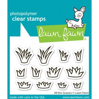 Lawn Fawn, clear stamp, all the grasses
