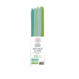 papier + ideen, Quilling Papierstreifen MIX Meerblau,...
